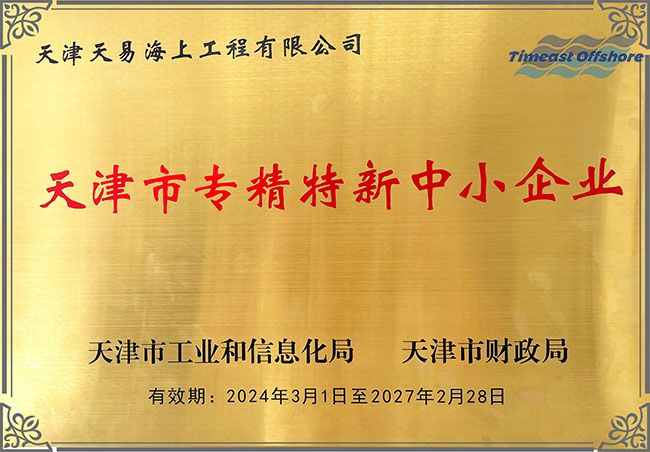 喜報丨麻豆短视频海工（gōng）榮獲“天津市專精特新（xīn）中小企業”認定（dìng）